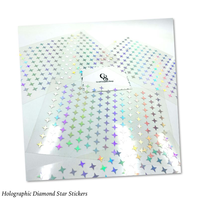 Holographic Vinyl Diamond Star Stickers CraftSupplyHQ