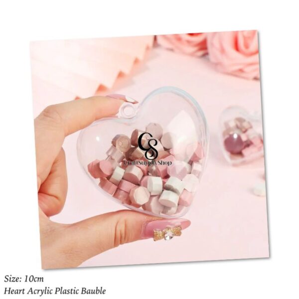 10cm 12cm Heart Acrylic Ornament Baubles Ball