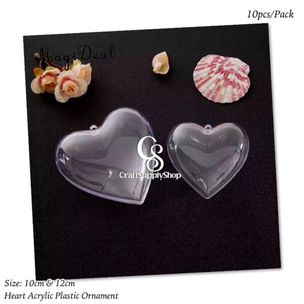 12cm Heart Acrylic Ornament Baubles Ball