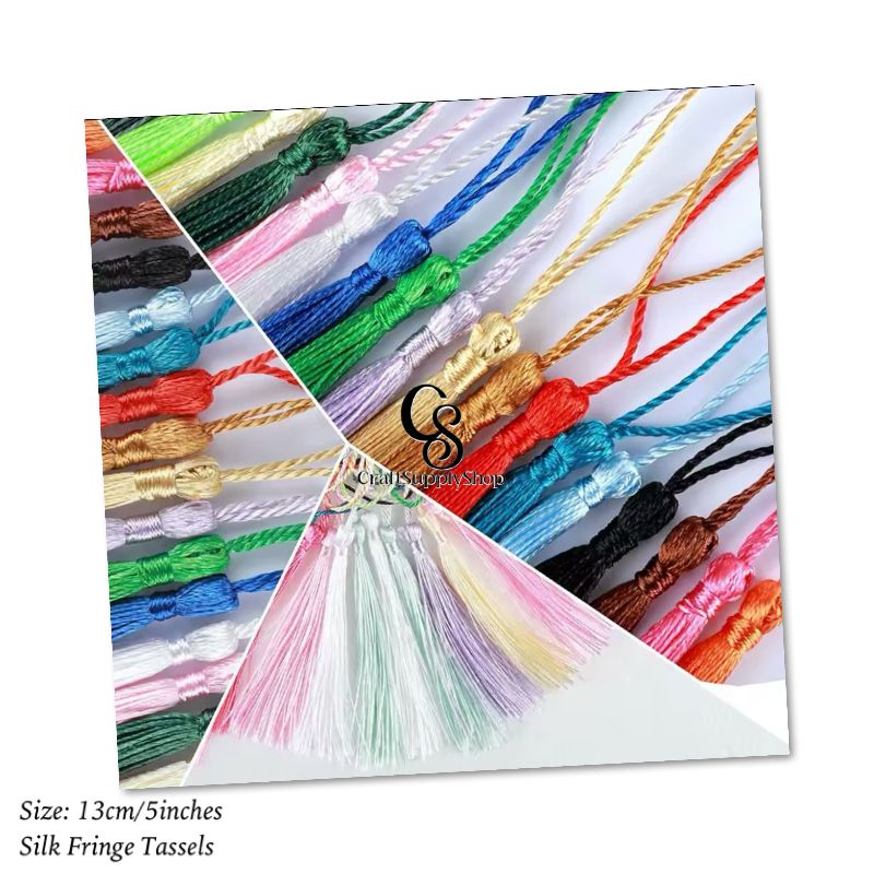 13cm 5inch Long Silk Tassel Fringe Brush Sewing Accessories Tassel Fringe Trim Pendant for Curtains Jewelry DIY Home Tassel