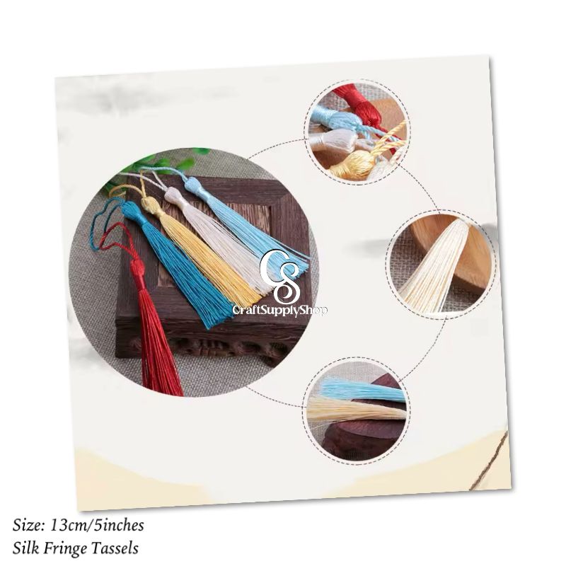 13cm 5inch Long Silk Tassel Fringe Brush Sewing Accessories Tassel Fringe Trim Pendant for Curtains Jewelry DIY Home Tassel