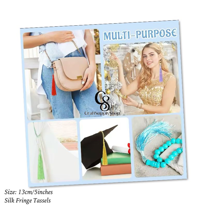 13cm 5inch Long Silk Tassel Fringe Brush Sewing Accessories Tassel Fringe Trim Pendant for Curtains Jewelry DIY Home Tassel