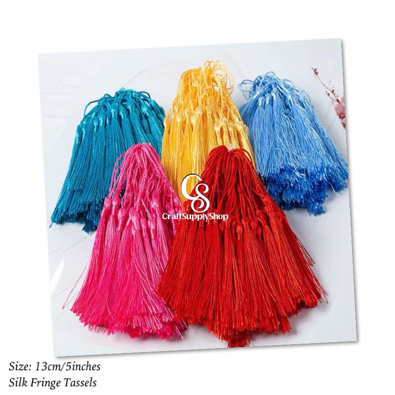 13cm 5inch Long Silk Tassel Fringe Brush Sewing Accessories Tassel Fringe Trim Pendant for Curtains Jewelry DIY Home Tassel
