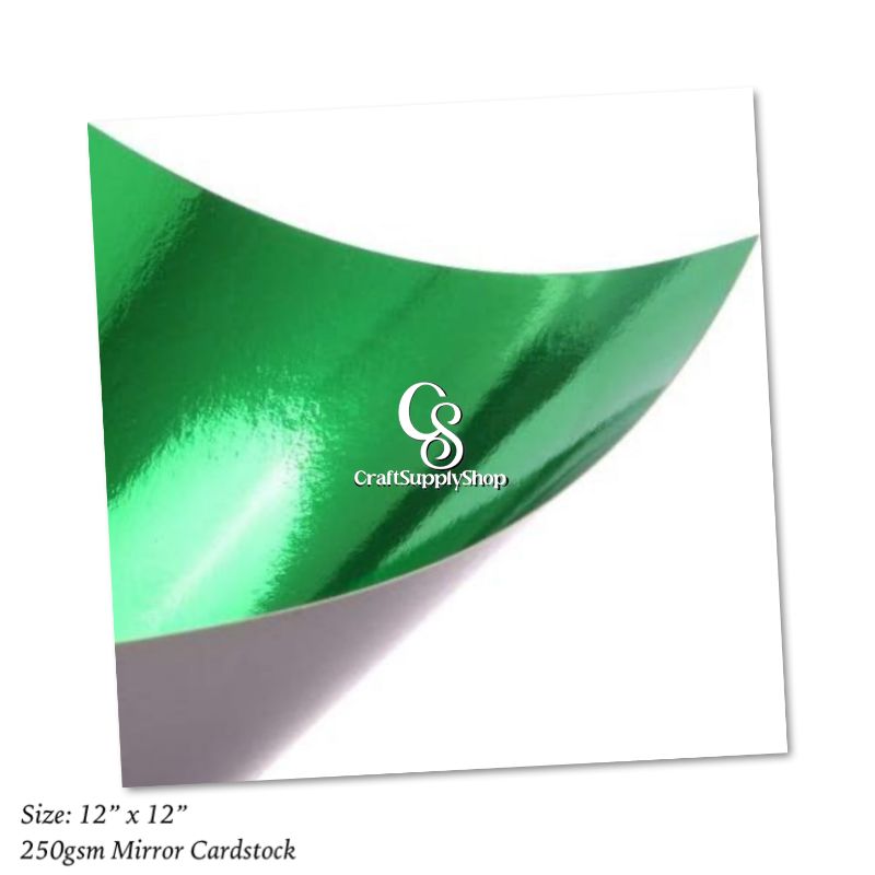 250gsm Mirror Green Cardstock (2) 250gsm Mirror Green Cardstock