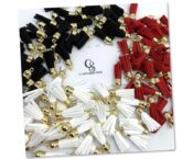 3.6cm Suede Gold Cap Tassels