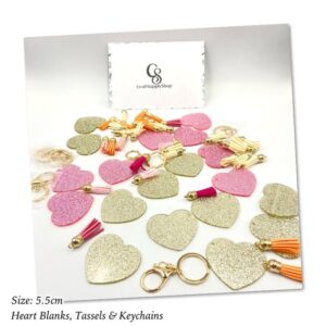 5.5cm Glitter Acrylic Heart blank