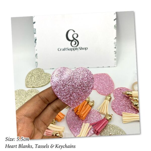 5.5cm Glitter Acrylic Heart blank