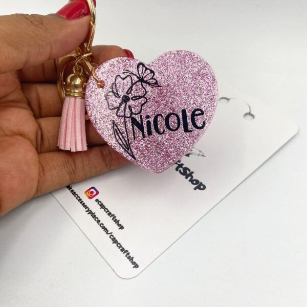 5.5cm Glitter Heart acrylic keychain