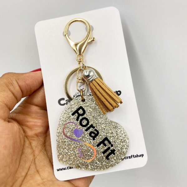 5.5cm Glitter Heart acrylic keychain