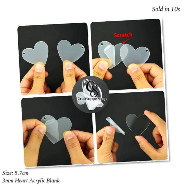 5.7cm Heart Acrylic Blank