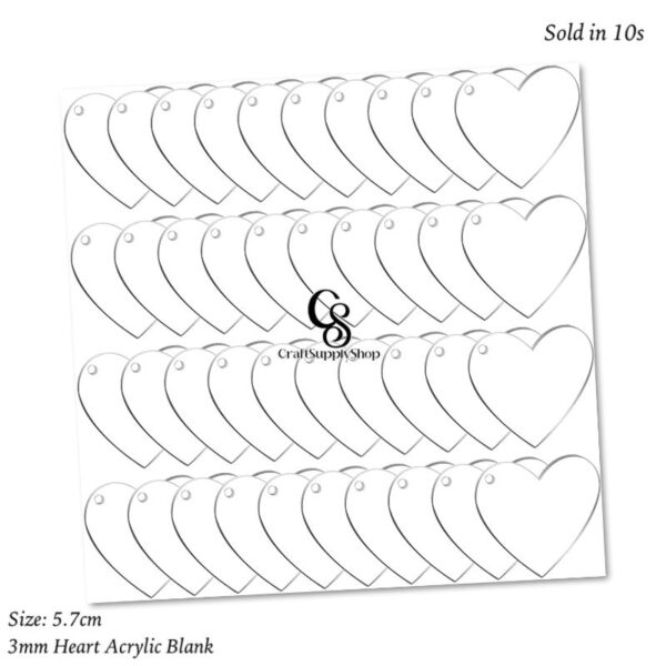 5.7cm Heart Acrylic Blank