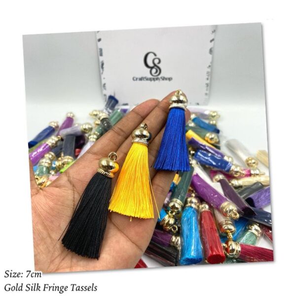 7cm Gold Fringe Silk Tassel