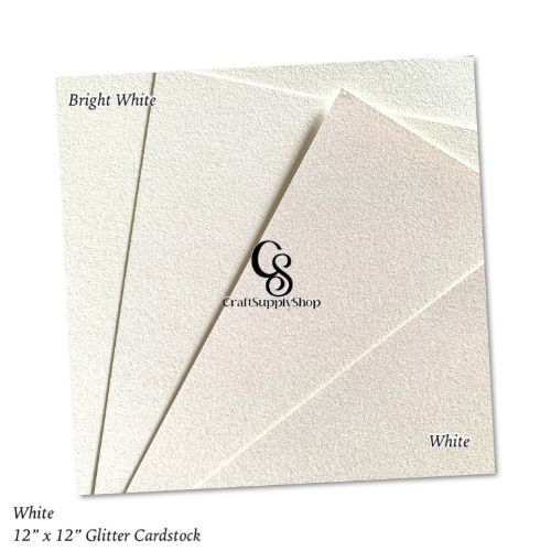 Bright white 300gsm glitter cardstock