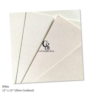 white 300gsm glitter cardstock