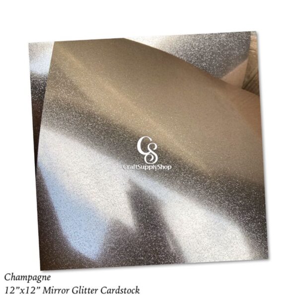 Champagne Mirror Glitter Cardstoc