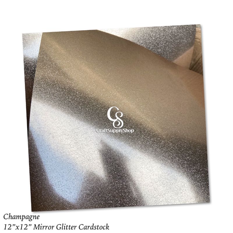 Champagne Mirror Glitter Cardstock (1) Champagne Mirror Glitter Cardstoc