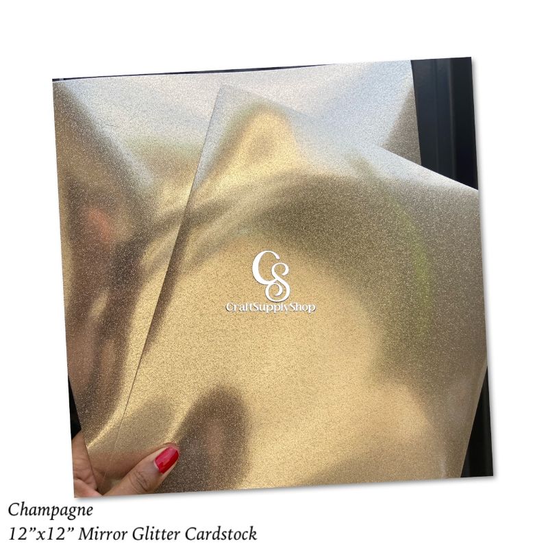 Champagne Mirror Glitter Cardstock (2) Champagne Mirror Glitter Cardstoc