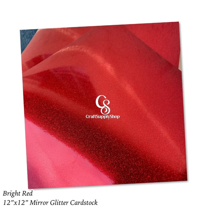 Bright Red Mirror Glitter Cardstock (5) Bright Red Mirror Glitter Cardstock (5)