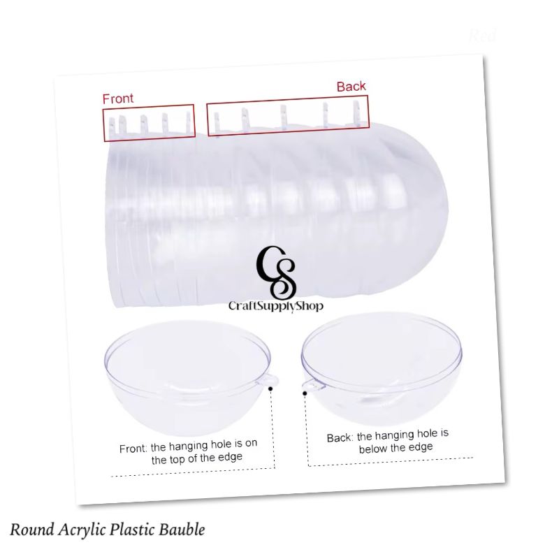 Clear Plastic Christmas Baubles - 8cm Fillable Ornaments - DIY Transparent Christmas Decorations