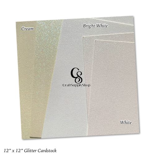 Cream 300gsm glitter cardstock