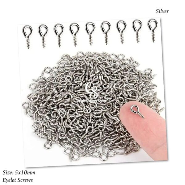 Silver Eye Screws - 5x10mm