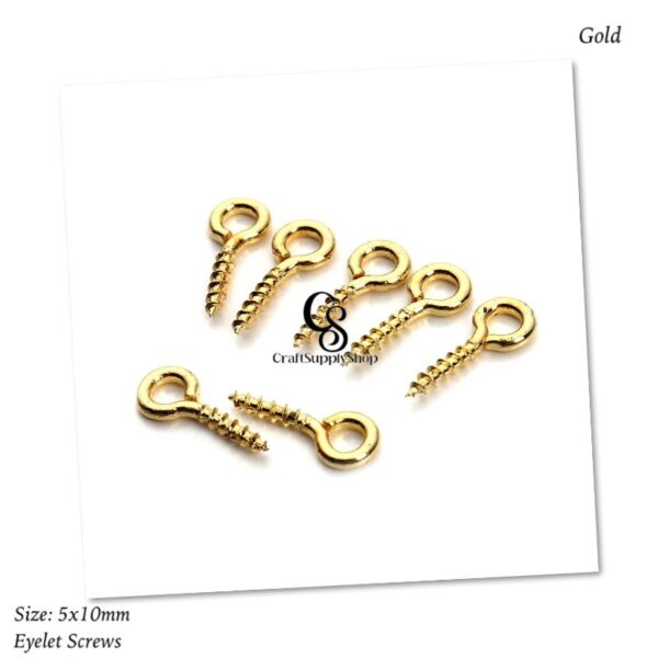 Gold Eye Screws - 5x10mm