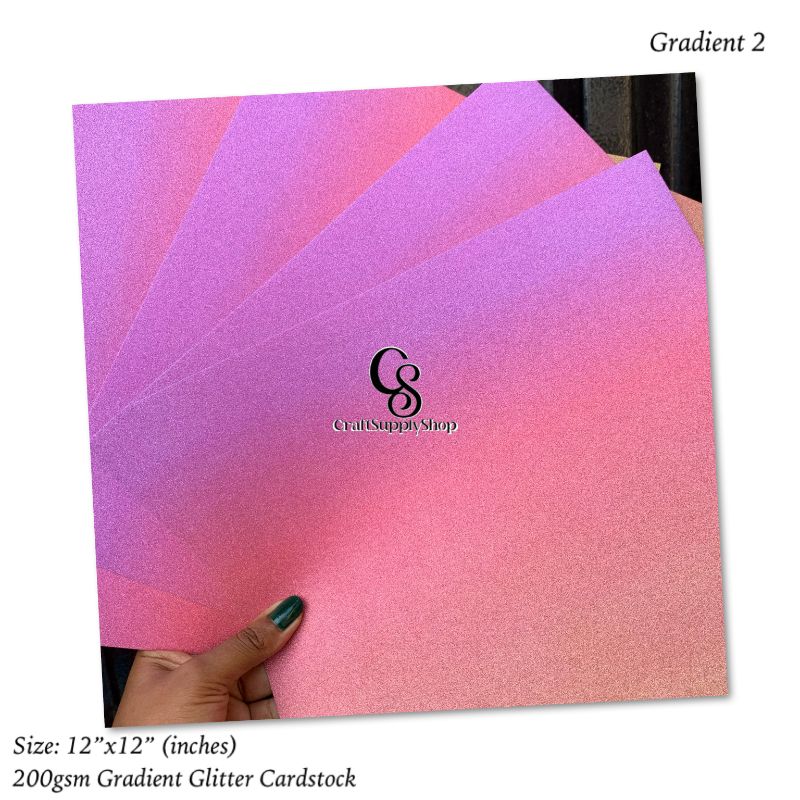 200gsm Gradient Glitter Cardstock 1pc CraftSupplyHQ