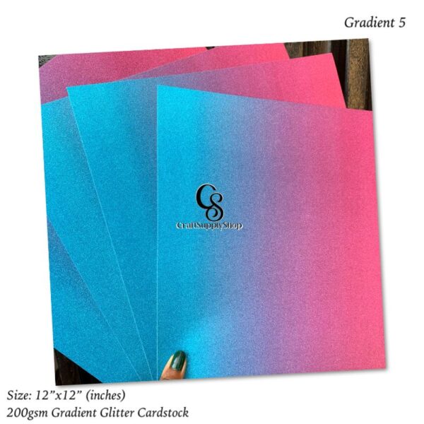 gradient 5 200gsm Glitter Cardstock