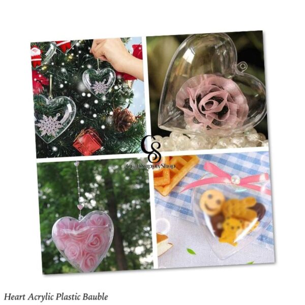 10cm 12cm Heart Acrylic Ornament Baubles Ball