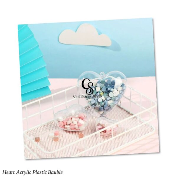 10cm 12cm Heart Acrylic Ornament Baubles Ball