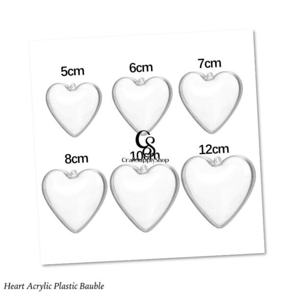 10cm 12cm Heart Acrylic Ornament Baubles Ball