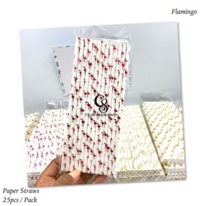Metallic Flamingo Paper Straws