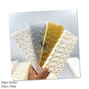 Metallic Gold Star Paper Straws