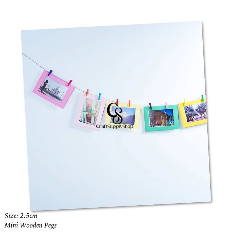 Mini Coloured Wooden Pegs (5) Mini Coloured Wooden Pegs