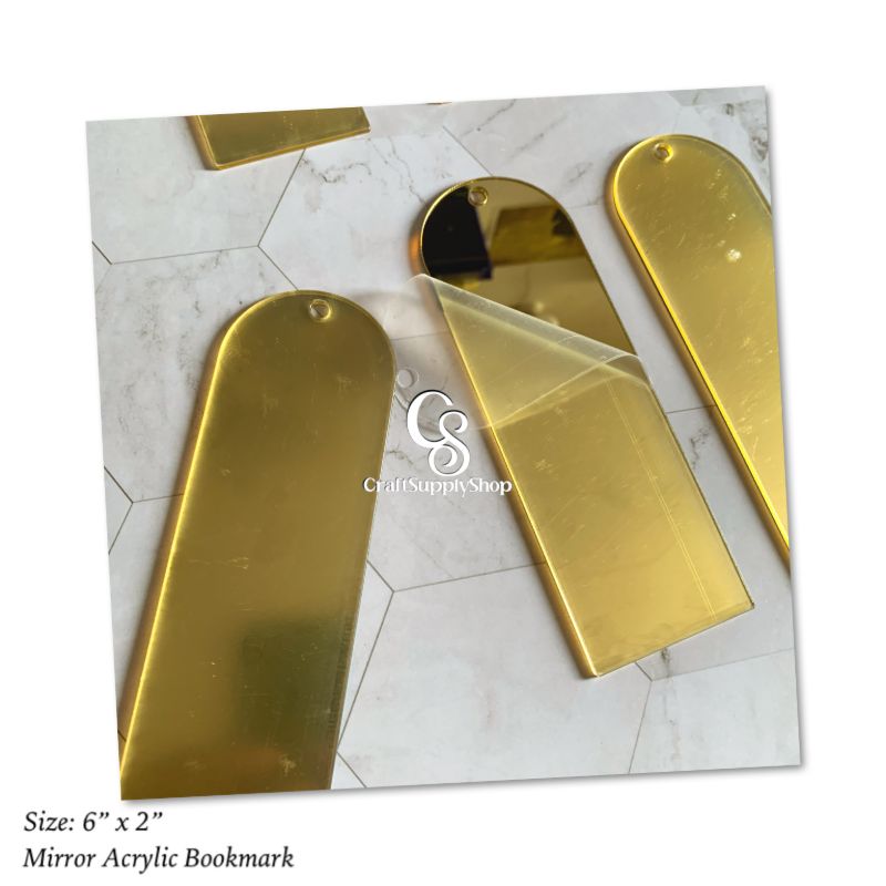 Mirror Acrylic Bookmark,Acrylic Rectangular Bookmark Banks,Blank Mirrored Acrylic Sheet,Acrylic Blank Bookmark with Tassels for DIY Projects and Present Tags (Rose Gold Mirror)