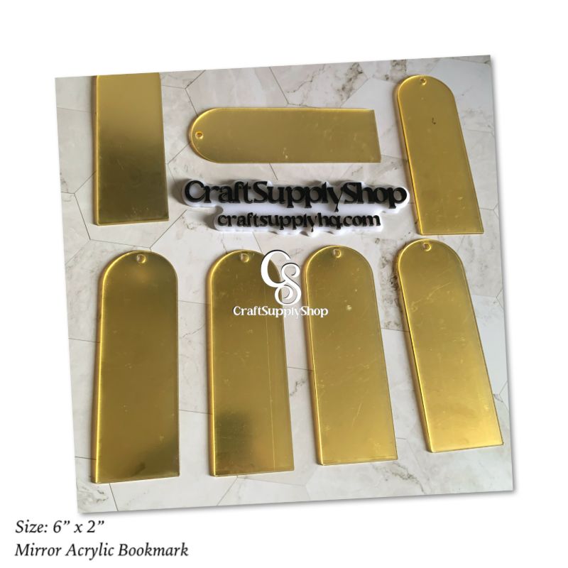 Mirror Acrylic Bookmark,Acrylic Rectangular Bookmark Banks,Blank Mirrored Acrylic Sheet,Acrylic Blank Bookmark with Tassels for DIY Projects and Present Tags (Rose Gold Mirror)