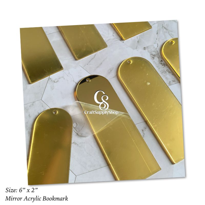 Mirror Acrylic Bookmark,Acrylic Rectangular Bookmark Banks,Blank Mirrored Acrylic Sheet,Acrylic Blank Bookmark with Tassels for DIY Projects and Present Tags (Rose Gold Mirror)