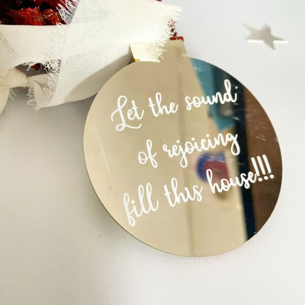 Mirror Acrylic Christmas Round Ornament