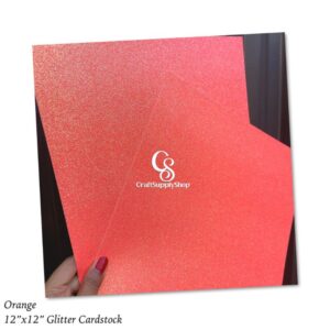 Orange Glitter Cardstock 300gsm