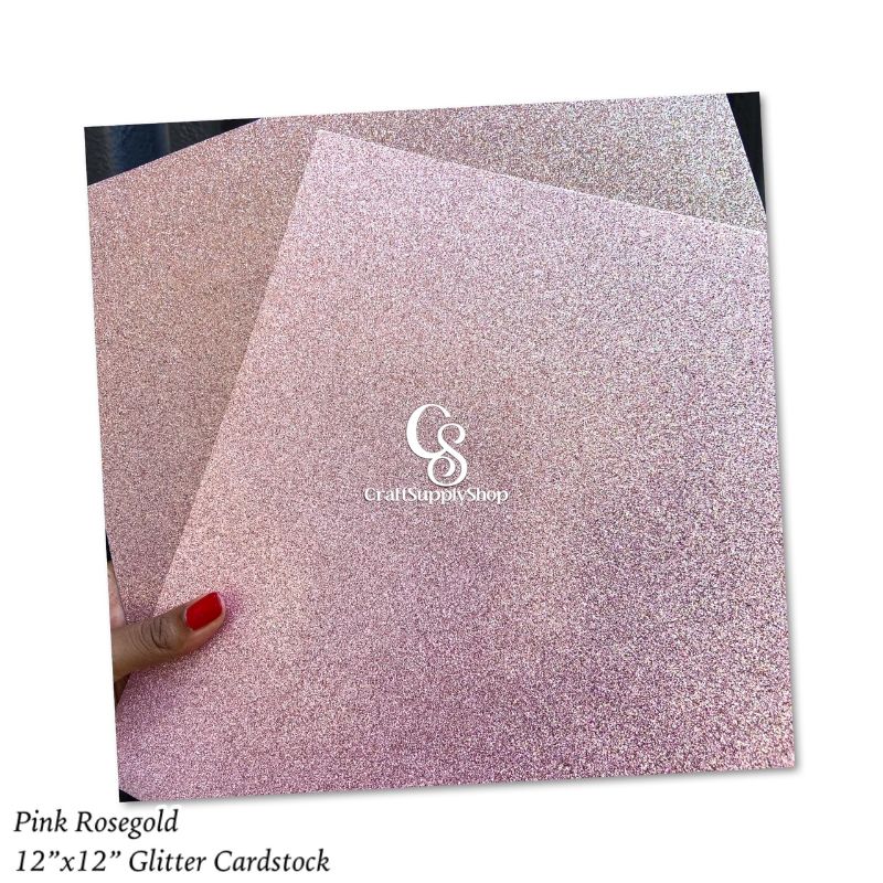 Pink Rosegold Glitter Cardstock 300gsm (2) Rosegold Glitter Cardstock 300gsm