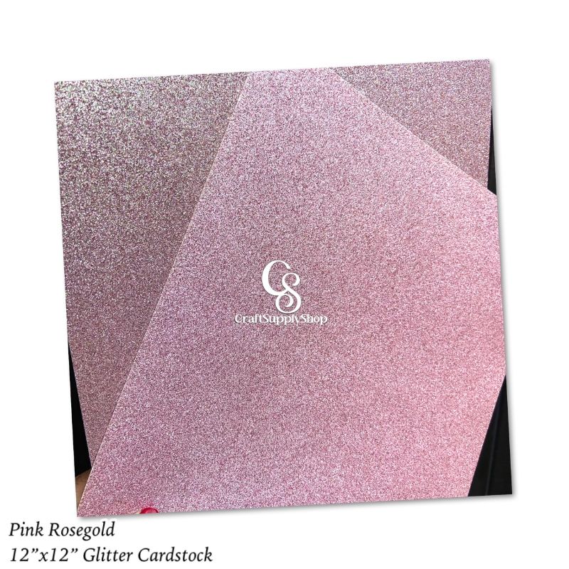 Pink Rosegold Glitter Cardstock 300gsm (3) Rosegold Glitter Cardstock 300gsm
