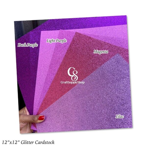 Purple Glitter Cardstock 300gsm (8)