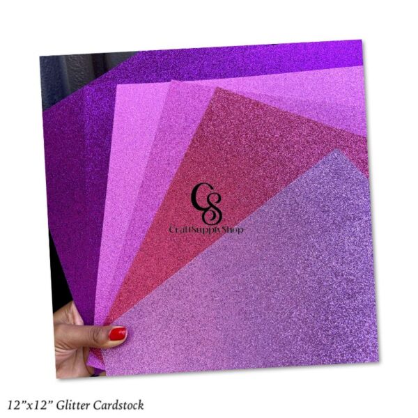 Purple Glitter Cardstock 300gsm (8)