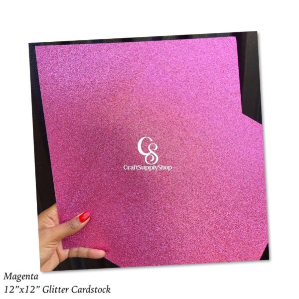 Magenta Glitter Cardstock 300gsm (8)