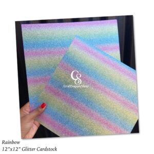 Rainbow Glitter Cardstock 300gsm