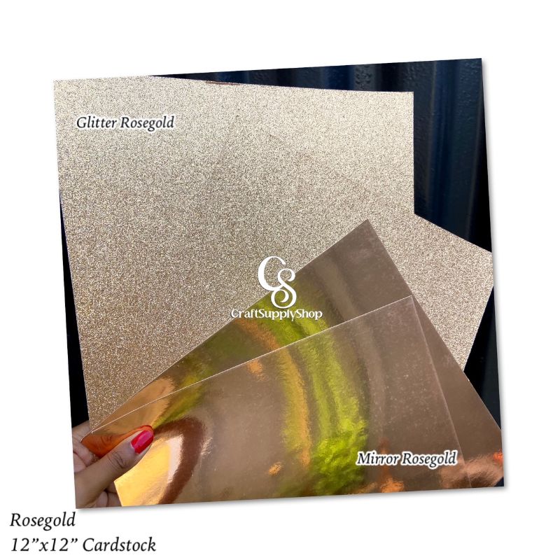 Rosegold Glitter Cardstock 300gsm (1) Rosegold Glitter Cardstock 300gsm