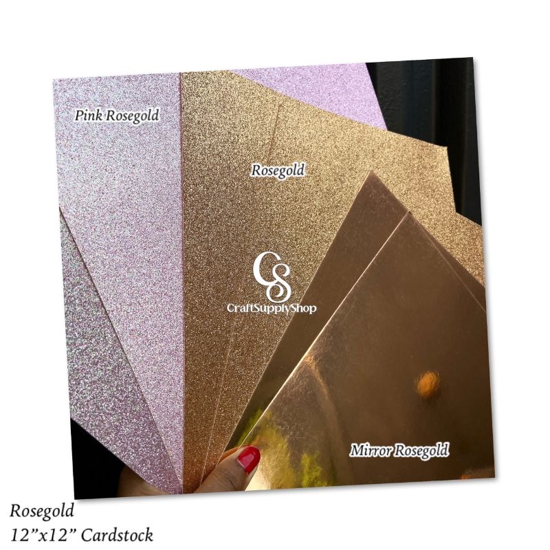 Rosegold Glitter Cardstock 300gsm (2) Rosegold Glitter Cardstock 300gsm