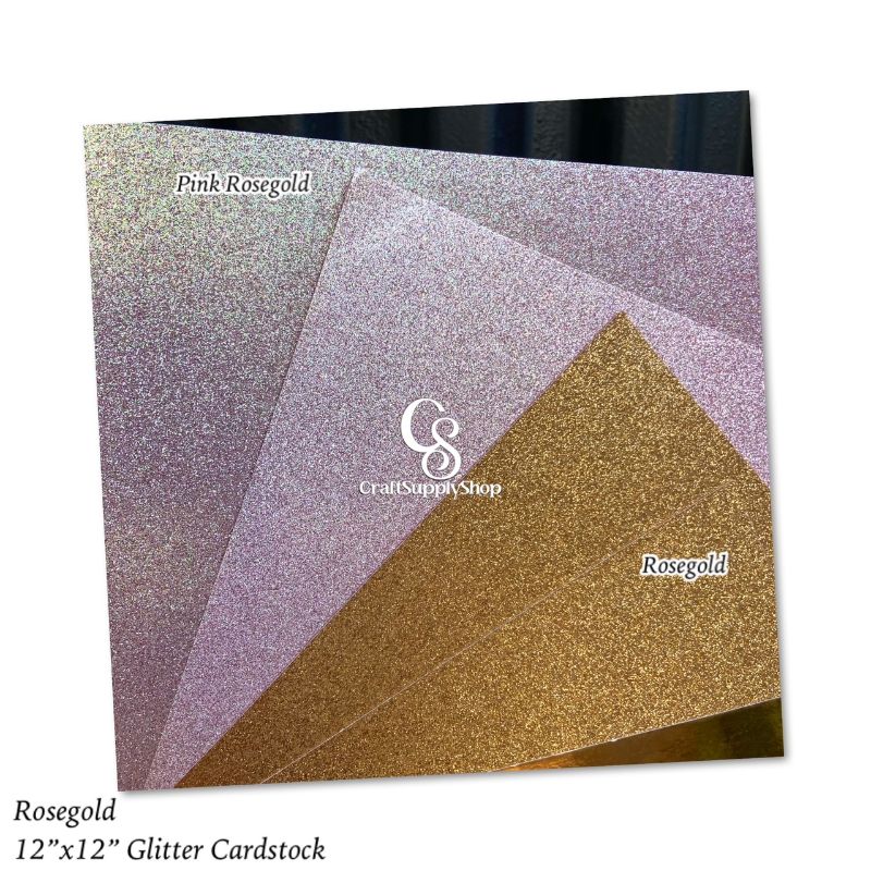 Rosegold Glitter Cardstock 300gsm (5) Rosegold Glitter Cardstock 300gsm