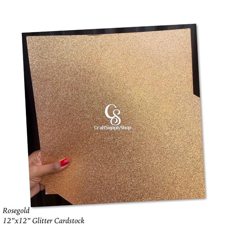Rosegold Glitter Cardstock 300gsm (6) Rosegold Glitter Cardstock 300gsm