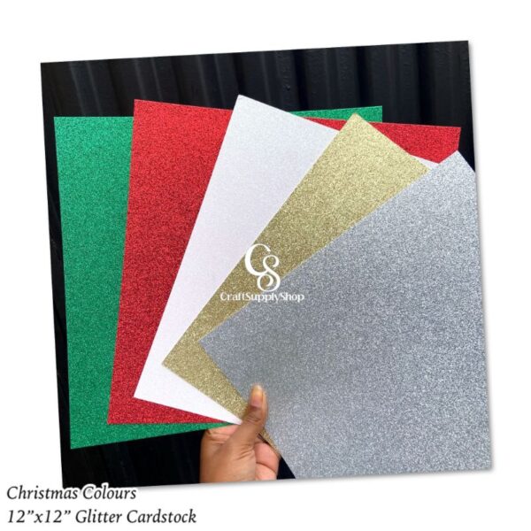 SIlver Glitter Cardstock 300gsm